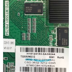 MAIN FUENTE PARA SMART TV VIZIO FULL HD / NUMERO DE PARTE 3632-3212-0150 / TPD.MT5581.PB754 / 3632-3212-0150(0A) / 3632-3212-0395 / H18124183 / DISPLAY T320XVN02.G / MODELO D32H-F0 / D32H-F0.LAUAVMLV
